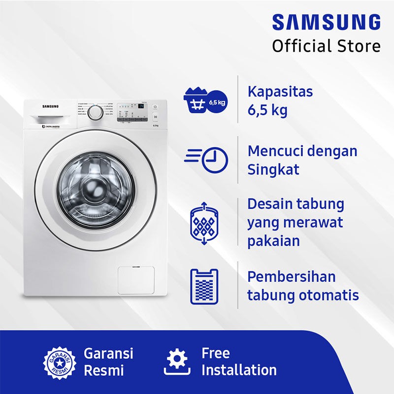 Info menarik yang terkait buku panduan mesin bisa anda lihat selengkapnya. Samsung Ww65j3033lw Mesin Cuci Front Load 6 5 Kg Shopee Indonesia