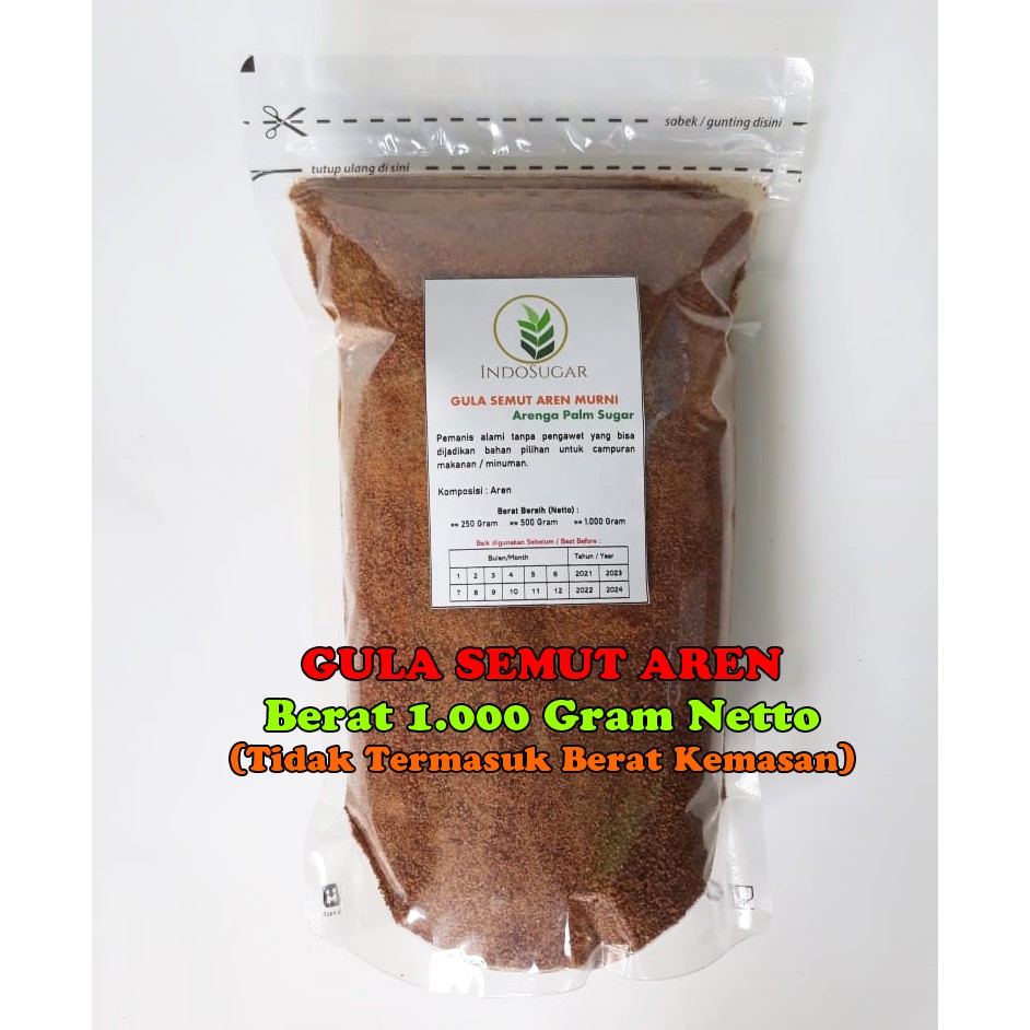 Jual 1 Kg Gula Aren Semut atau Bentuk Bubuk Berat 1000 gram Netto Gula Palm  Murni Tanpa Campuran Indonesia|Shopee Indonesia