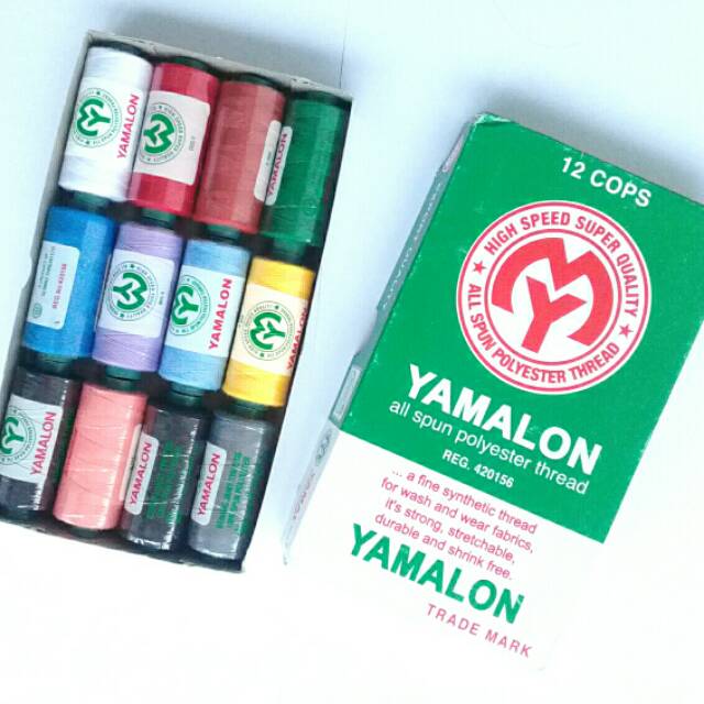 Benang Jahit merk Yamalon 500 yard per kotak isi 1 lusin/ 12 pcs | Shopee  Indonesia
