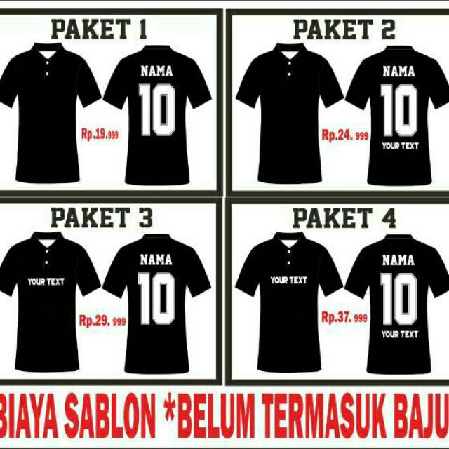 Sablon jersey poliflex BIAYA PASANG SABLON POLYFLEX / tambah nameset jersey  | Shopee Indonesia
