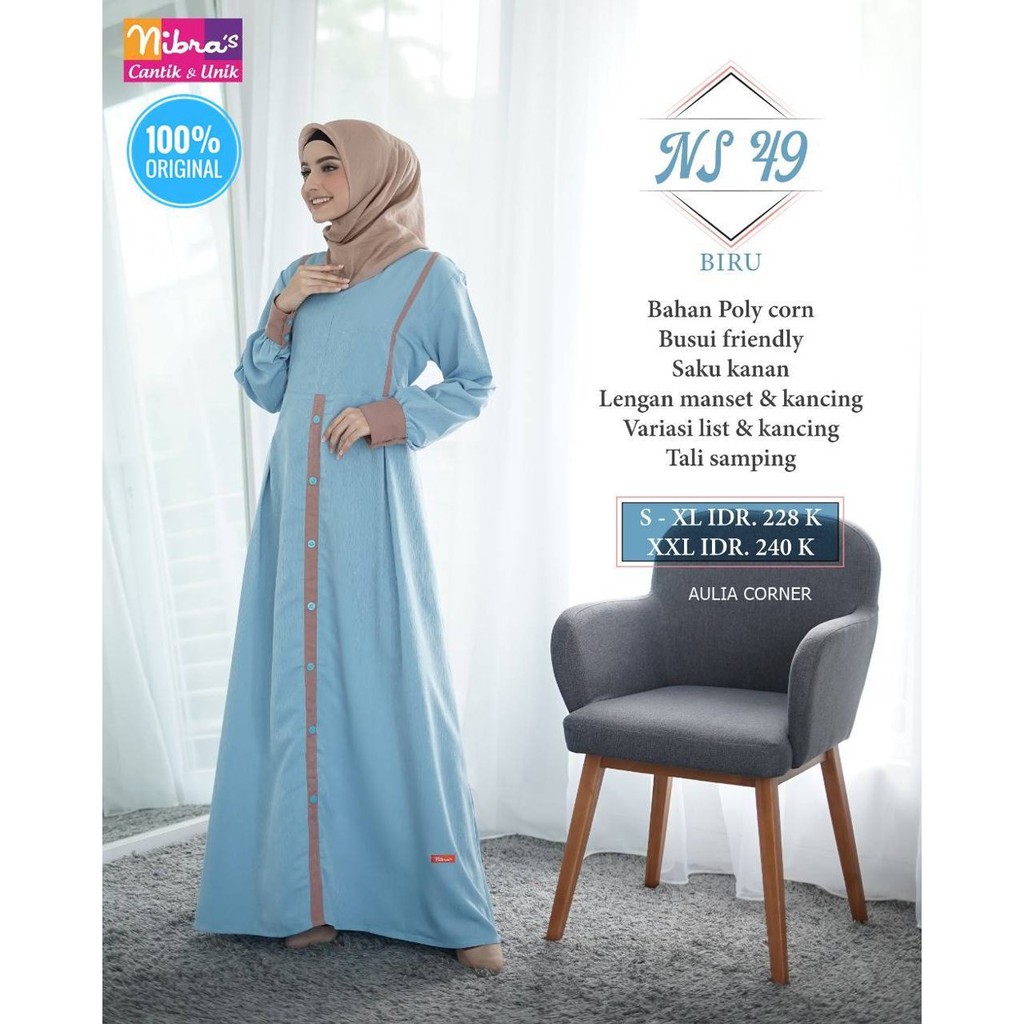 Untuk Pesta Gamis Terbaru Nibras Ns 49 Biru Original Gamis Syari