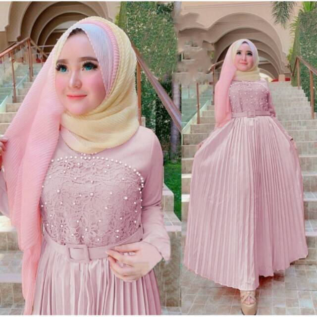 Maxi Sonia Gamis Plisket Terbaru Shopee Indonesia