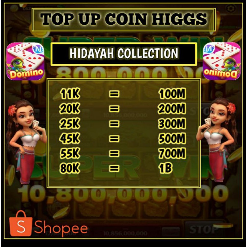 Cara daftar alat mitra higgs domino di tdomino boxiangyx com. Koin Chip Higgs Domino Island Shopee Indonesia