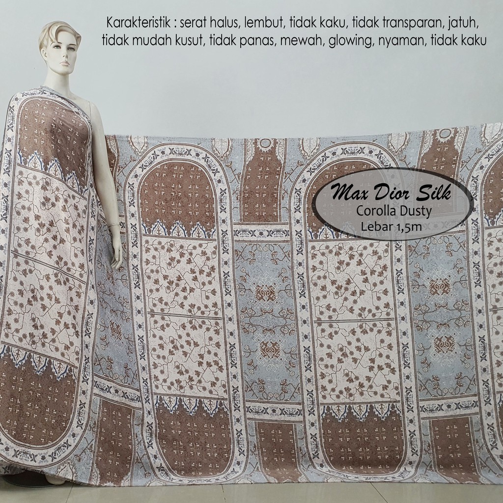Sampai pada akhirnya, di tahun 1935, dior mendapatkan pekerjaan sebagai ilustrator di sebuah majalah bergengsi semacam figaro illustre. Kain Maxmara Dior Silk Motif Corolla Dusty Harga Per 0 5m Shopee Indonesia