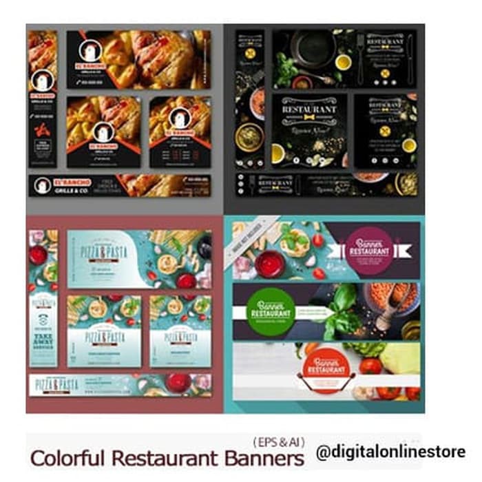 Template Desain Banner Brosur Leaflet Menu Resto Cafe Rumah Makanan Full Shopee Indonesia