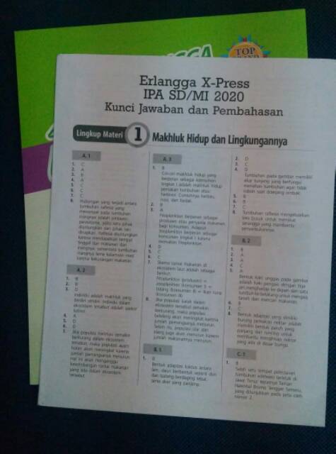 Baca selengkapnya soal penilaian harian mapel pjok kelas 1 tema 1 dan kunci jawabannya. Erlangga X Press Usbn Sd Mi 2020 Ipa Kunci Jawaban Shopee Indonesia