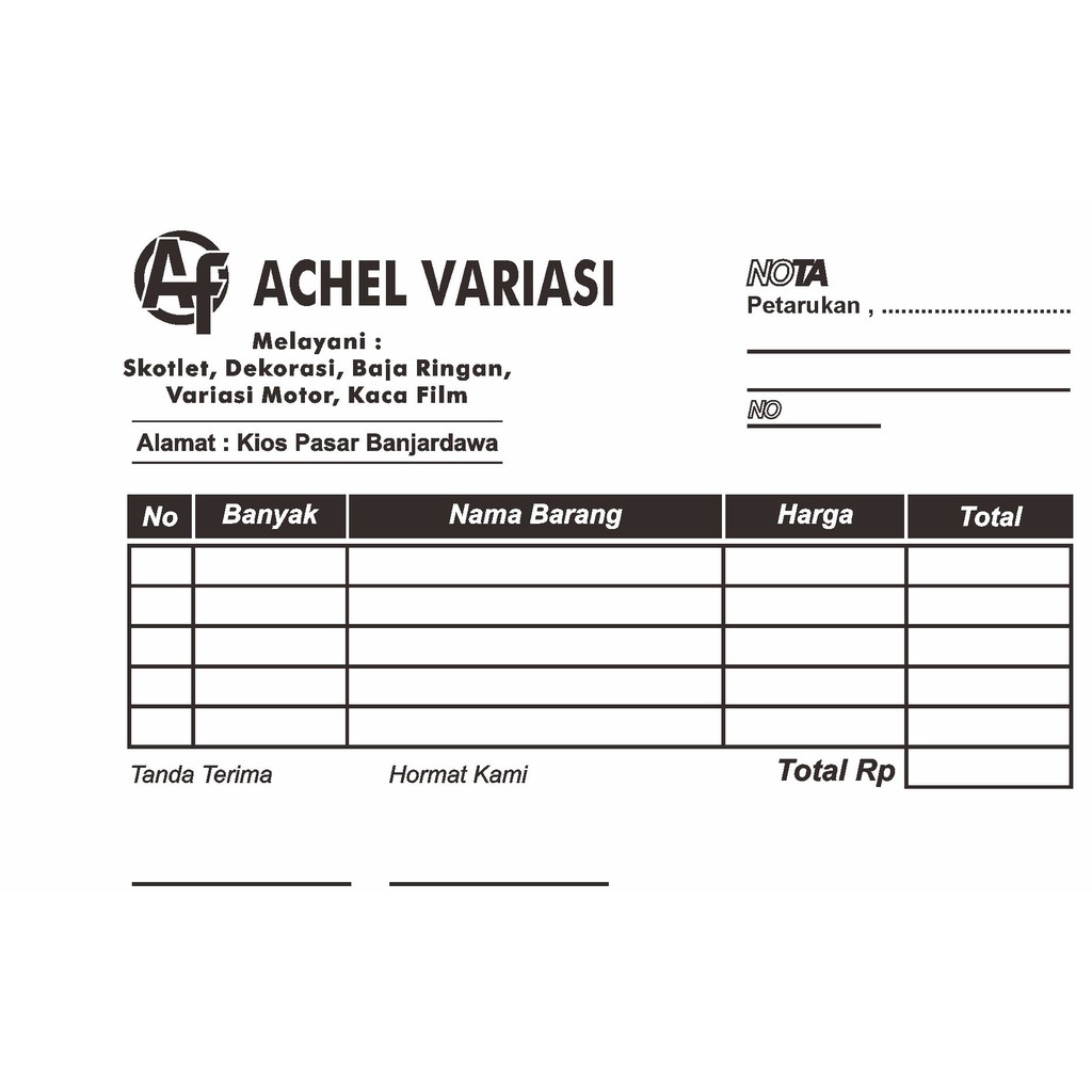 Template ini masih kosong (normal). Jual Cetak Nota Ncr 4 Ply Rangkap Porporasi Murah Hemat Indonesia Shopee Indonesia