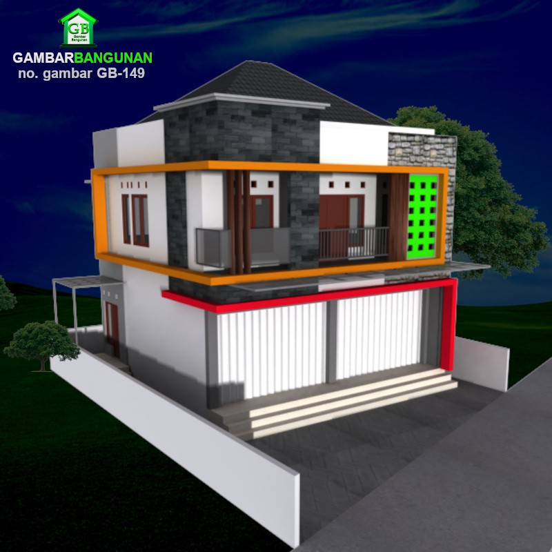 Ide konsep contoh denah rumah toko minimalis 1 lantai dengan. Desain Ruko 2 Lantai Lahan 12m X 12m No Gambar Gb 149 Shopee Indonesia