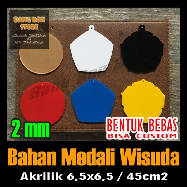 40 x 200.000 / 100 = 80.000; Medali Wisuda Polos - Bahan Medali Gordon Akrilik Warna