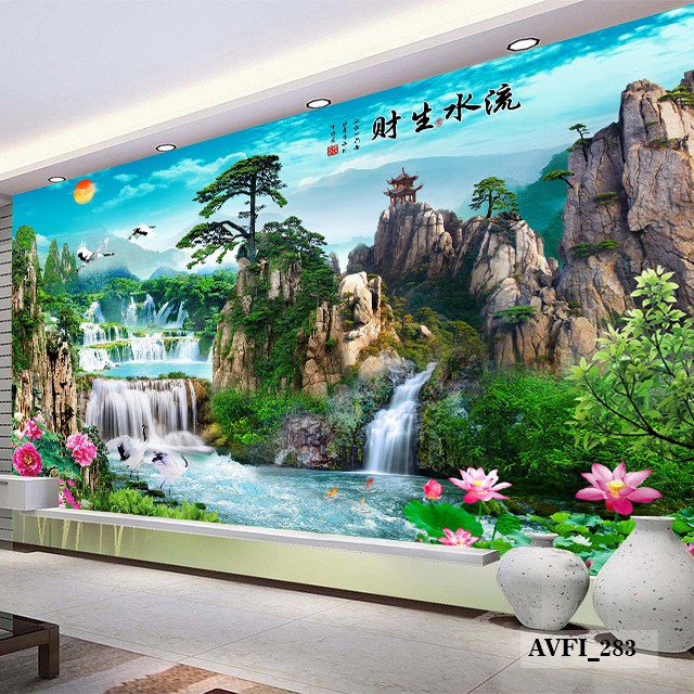 Lukisan dekorasi pemandangan gunung dan air terjun. Jual Wallpaper Dinding Custom 3d Air Terjun Wallpaper Custom 3d Murah Indonesia Shopee Indonesia