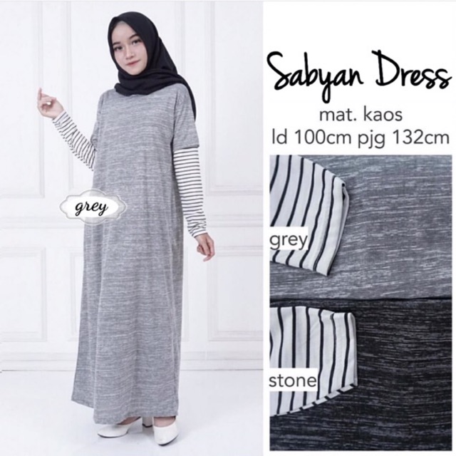 Sabyan Dress Gamis Kaos Misty Maxy Kekinian Shopee Indonesia