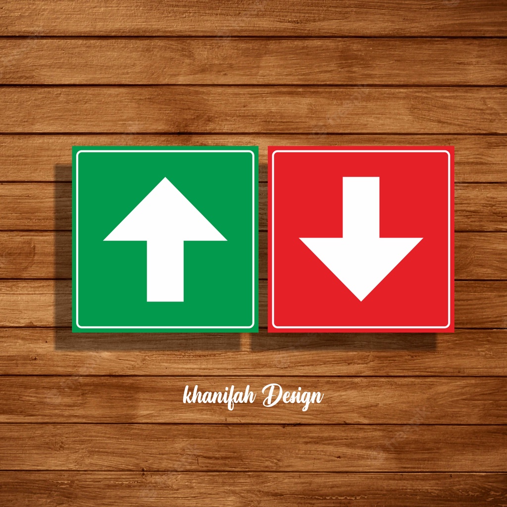 Jual arrow sticker panah kotak naik turun tangga stiker label tanda