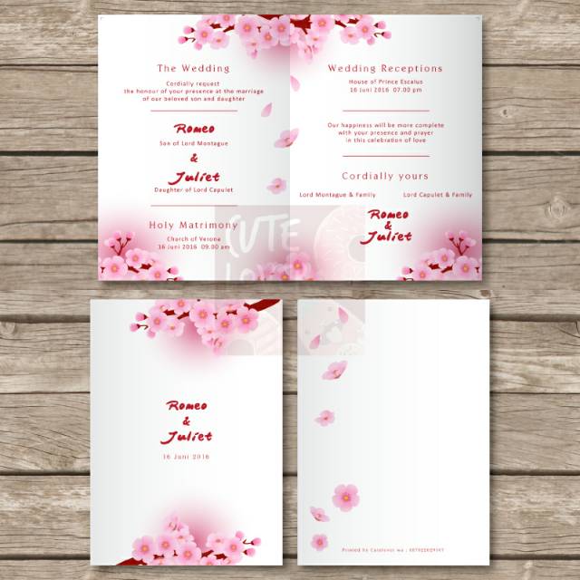 Untuk itu yuk simak 10 contoh desain kartu . Undangan Pernikahan Kartu Undangan Wedding Invitation Card Kode Sakura Shopee Indonesia
