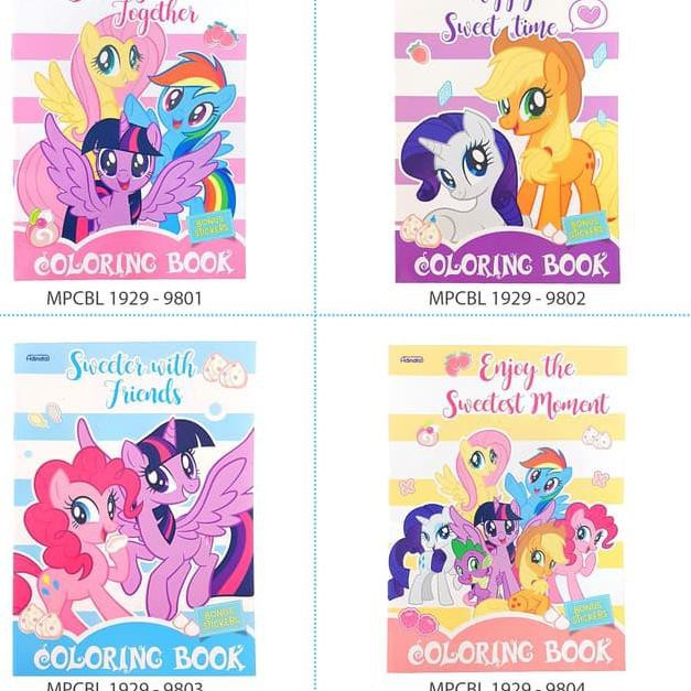 Contoh mewarnai gambar kuda poni lucu dan menggemaskan. B My Little Pony Cake Coloring Book Large Buku Mewarnai Adinata Shopee Indonesia