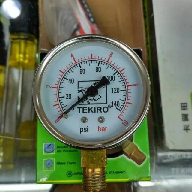 Alat Pengukur Tekanan Udara Tekiro/ Pressure Gauge 10bar 140psi/ Alat Ukur  Tekanan Double Display | Shopee Indonesia