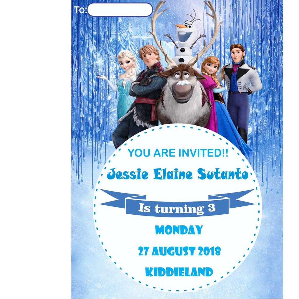Selain anggun, tokoh princess juga menjadi sosok yang cantik dan . Kartu Undangan Ulang Tahun Frozen A Shopee Indonesia