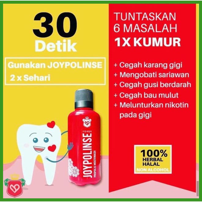 Obat Sakit Gigi Herbal Joypolinse Kumur Dan Penghilang Bau Mulut