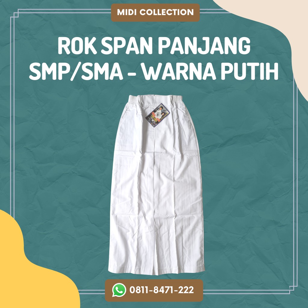 Rok Span PANJANG SMP/SMA - Warna PUTIH brand CHILDREN by Pincuran Indah |  Shopee Indonesia