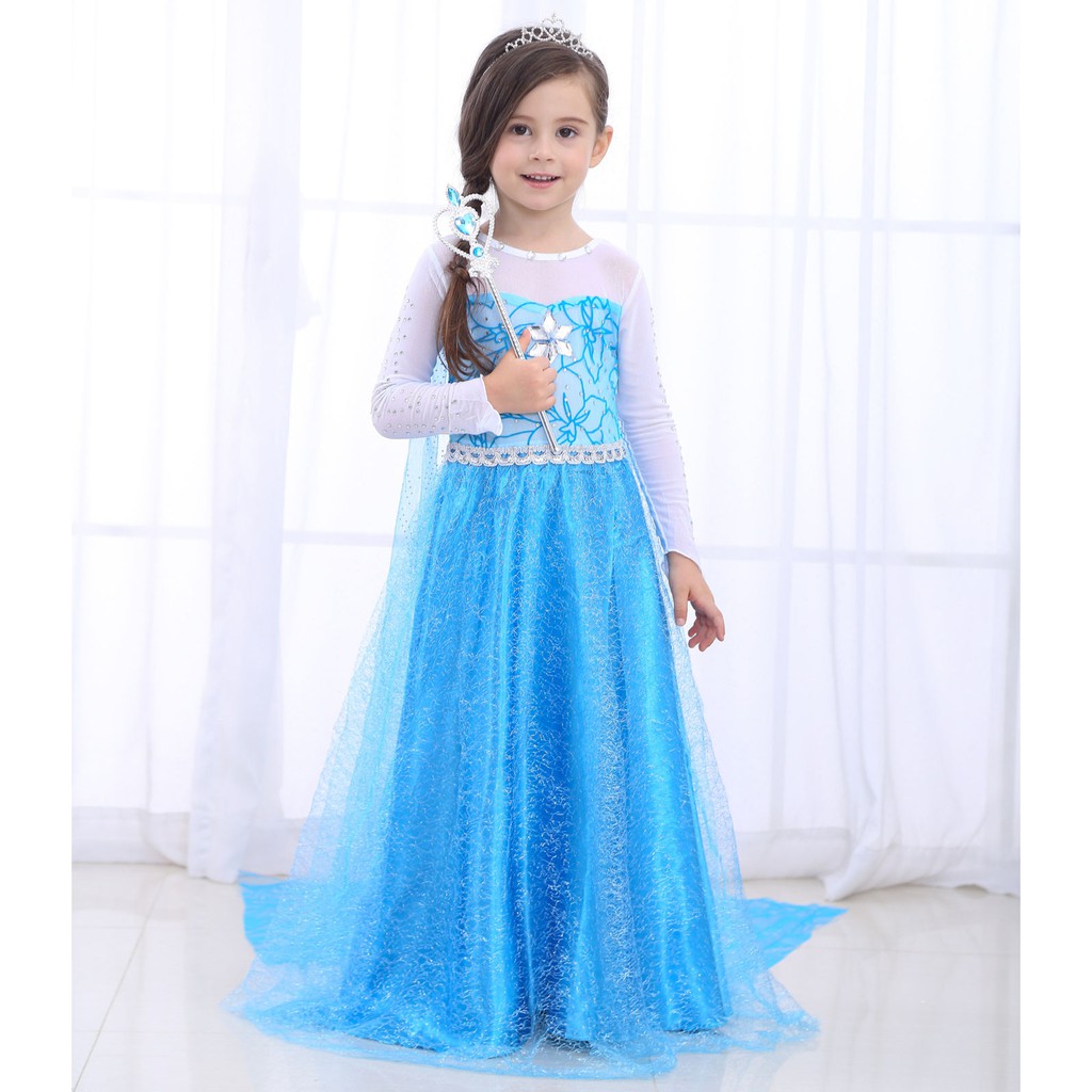 Kualitas tinggi dan baru 100% warna utama: Dress Baju Frozen Elsa | Shopee Indonesia