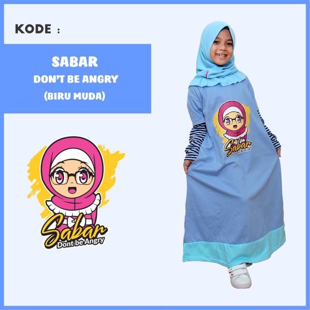 Gamis Anak Ummiajwad Sabar Dont Be Angry Plus Jilbab Shopee