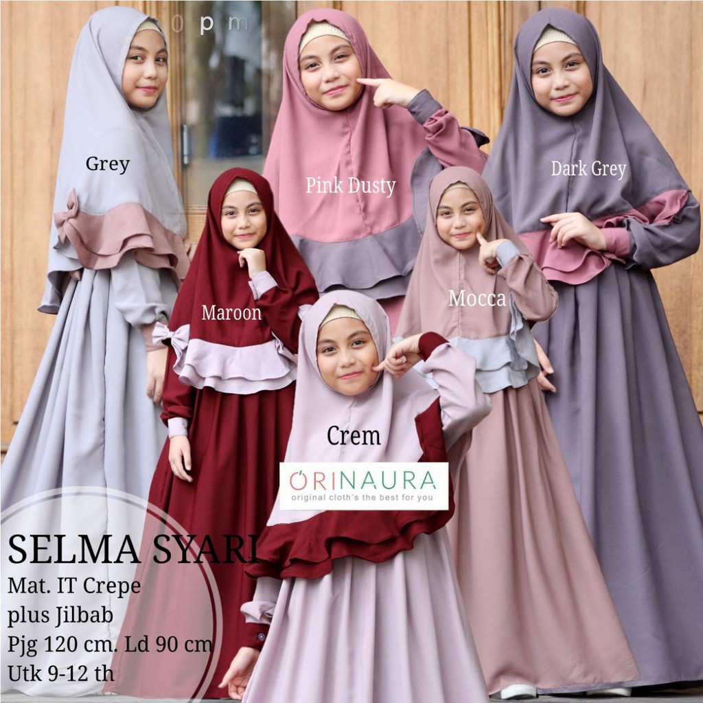 Setelan Gamis Kids Jilbab Selma Kids By Ori Naura Shopee