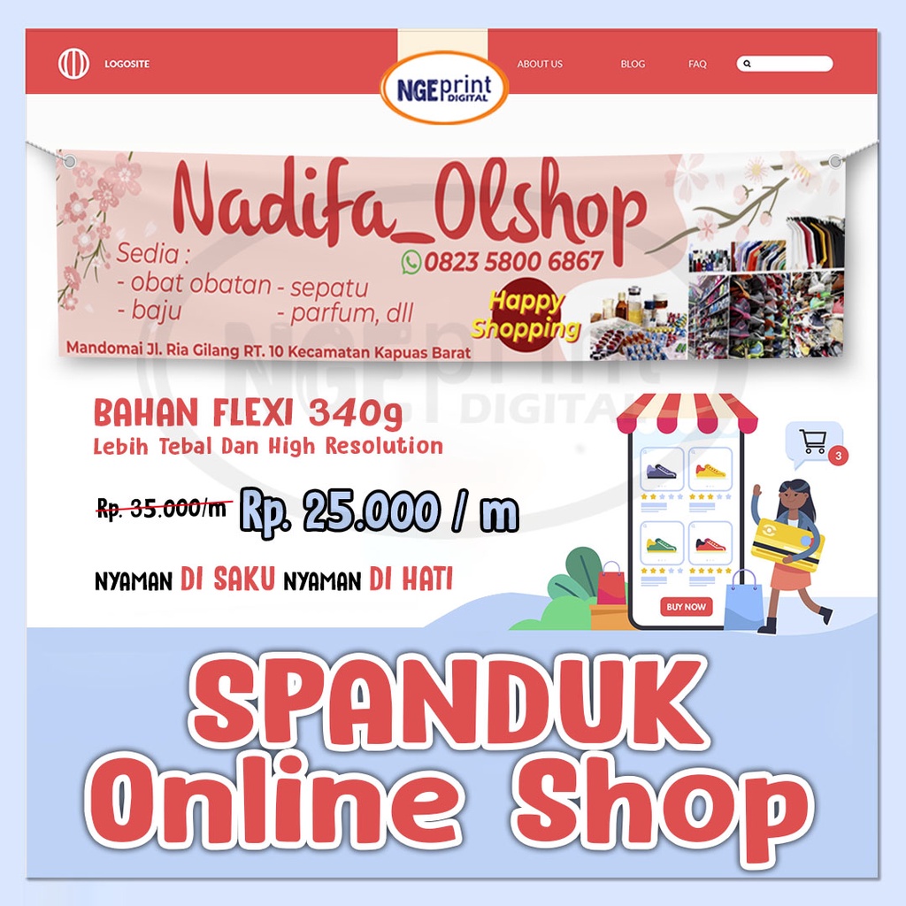 Contoh desain spanduk olshop desain banner kekinian