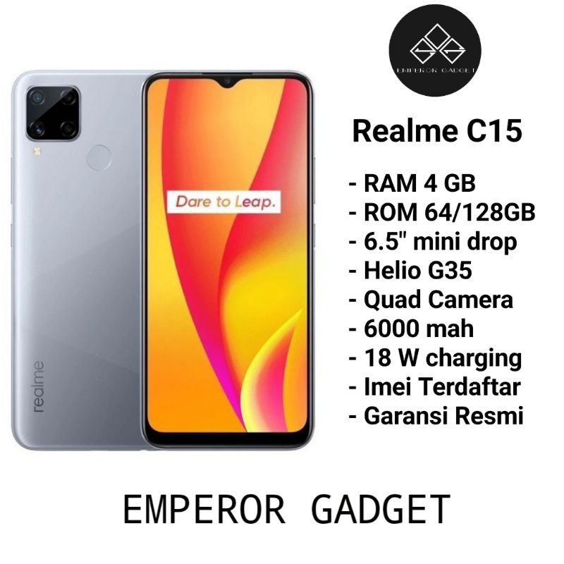 Realme C15 Ram 4 128gb 4 64gb Garansi Resmi Indonesia 