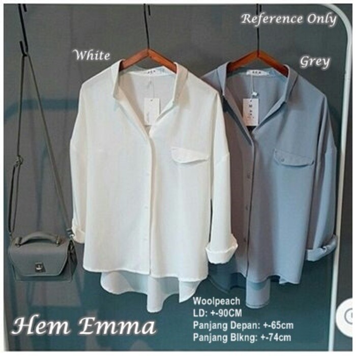 EK64 Terbaru Atasan Wanita Kemeja Cewek Baju Model Kerah Casual Dengan  Potongan Longgar Warna Han Fa | Shopee Indonesia