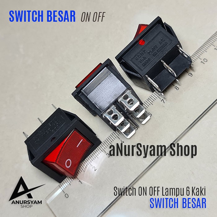 Saklar ON OFF Lampu Besar / Switch ON OFF 6 Kaki / Switch 6 Kaki | Shopee  Indonesia