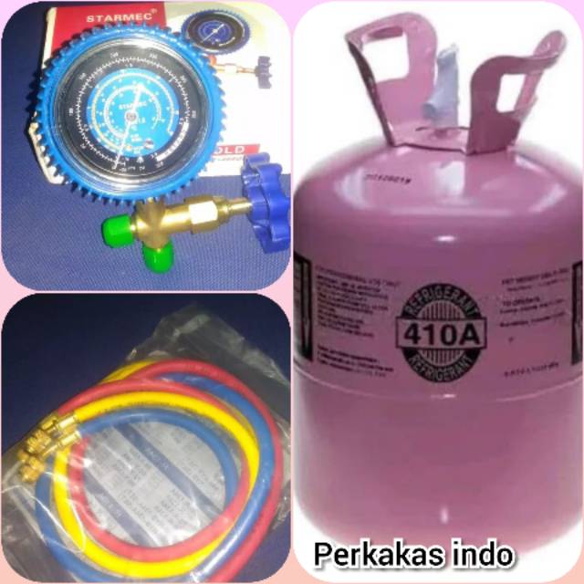 Setelah itu buka kran pada tabung refrigran untuk proses pengisian, kendalikan aliran refrigran sampai tekanan 60 psig kemudian nyalakan ac. Paket Isi Freon Sendiri R410 Isi 1kg Freon Ac R410a Komplit Shopee Indonesia