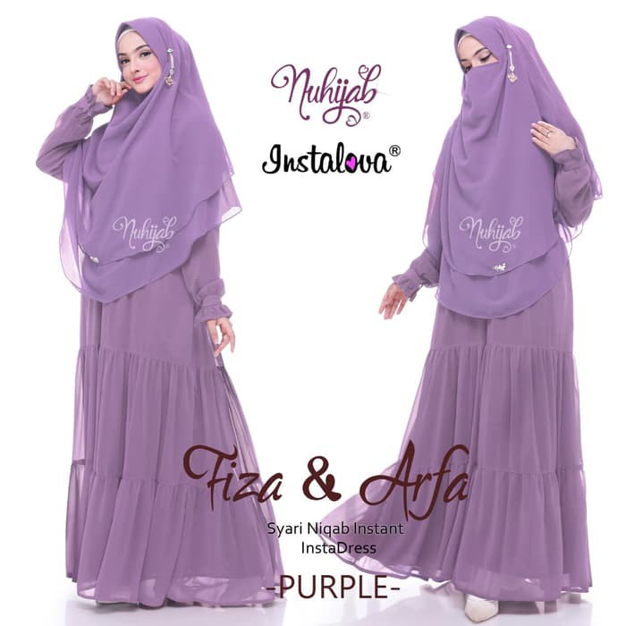 Gamis Syari Busui Sifon Ceruty Polos Instalova Arfiza Original