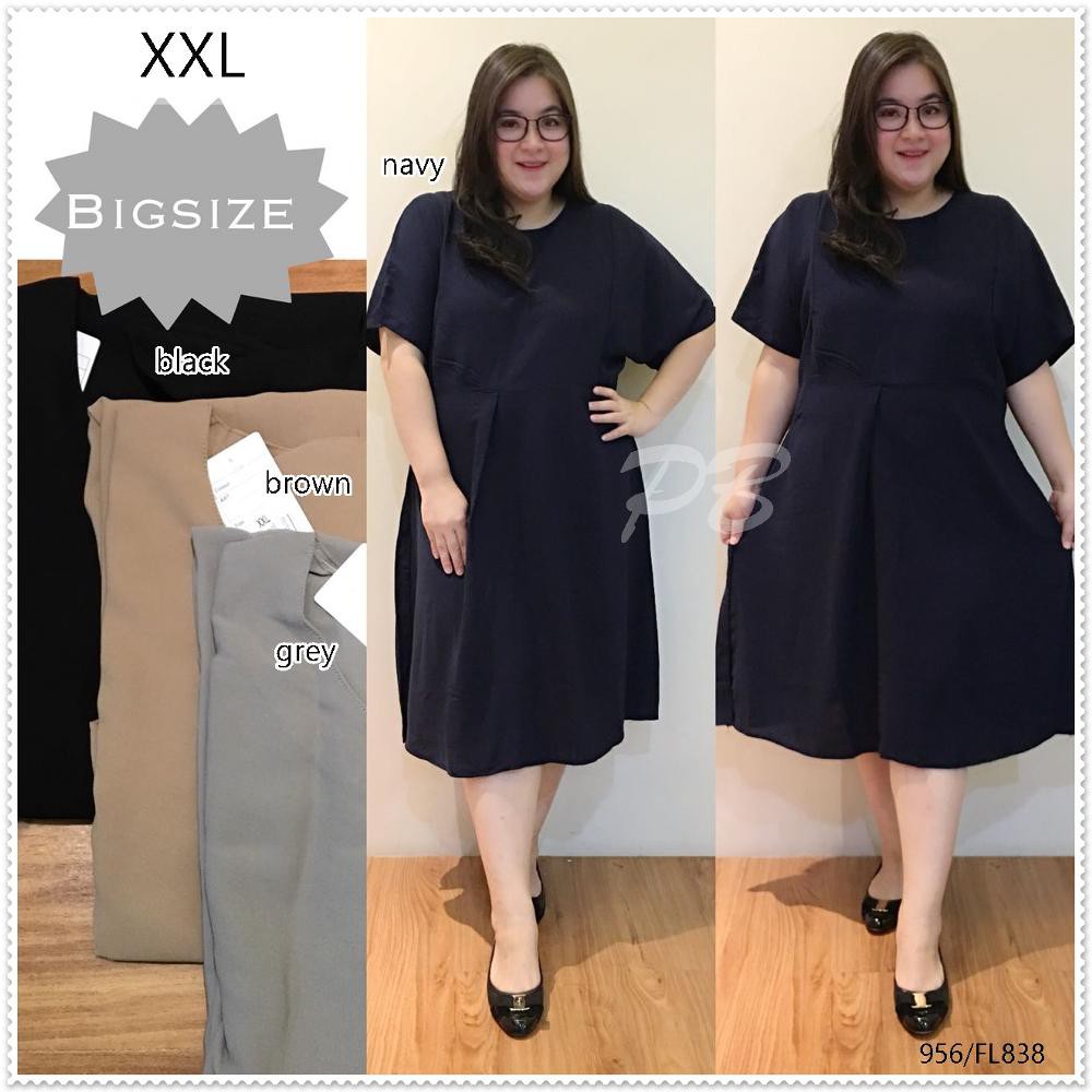 Bigsize Dress Big Size Terusan Jumbo Oversize Ukuran Besar Fl838 Murah Shopee Indonesia