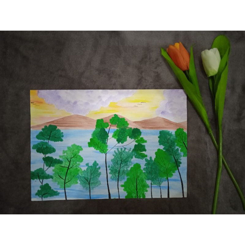 Jual Decor Lukisan Cat Air Pantai Indonesia|Shopee Indonesia 800_X_800_jpg