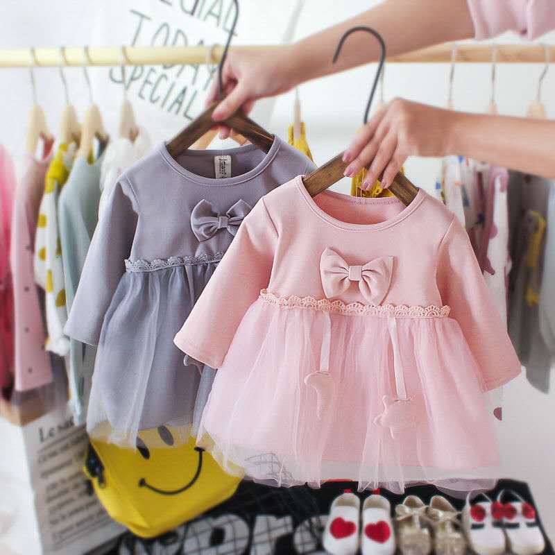 64 foto bayi lucu ini menghebohkan dunia satu jam Dress bayi Perempuan lucu korea style lengan panjang gaun