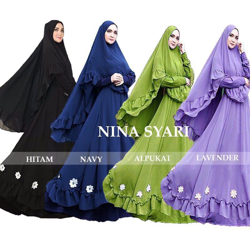 Cod Gamis Nina Baju Polos Baju Hijab Syari Gamis Gamis Baru Baju