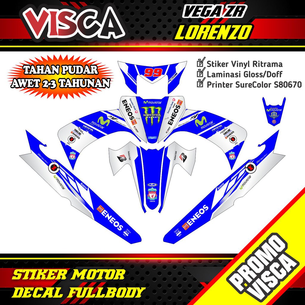Modif motor vega zr blog otomotif keren. Decal Vega Zr Full Body Lorenzo Motogp Shopee Indonesia