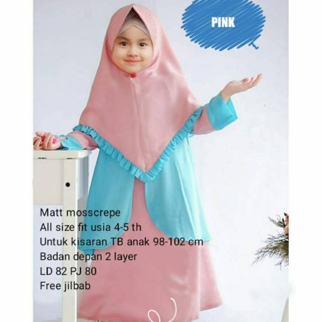 Meisya Kids Baju Gamis Anak Perempuan Usia 4 5 Tahun Shopee