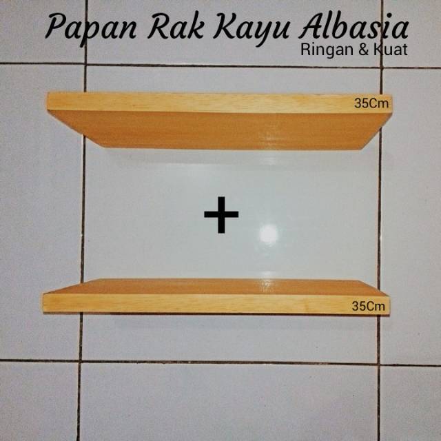 Papan Rak Dinding Kayu Albasia 2 Pcs Ukuran 35Cm x 17Cm x 1.5Cm | Shopee  Indonesia