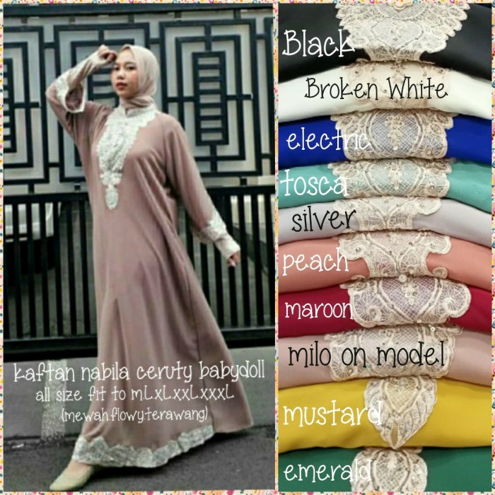 Promo belanja online baju kaftan tali harga terbaik di lazada 10.10 sale. Kaftan Nabila Ceruty Full Bordir Payet Original Tali Ikat Di Dalam Shopee Indonesia