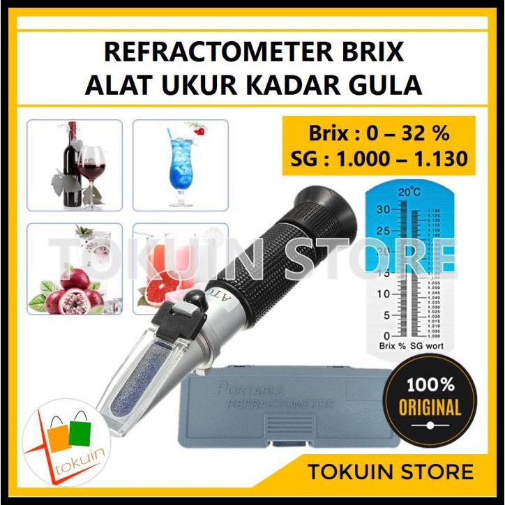 Refractometer Brix Meter Refraktometer Brix Kadar Gula Sugar Buah Atc  Als030 | Shopee Indonesia