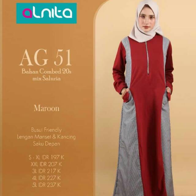 Koleksi gamis kaos muslimah terbaru alnita ag 49 untuk anda yg ingin tampil elegan namun tetap tampil cantik dan syari. Gamis Alnita Casual Fashion Ag 051 Dress Muslim Terbaru 2020 Shopee Indonesia