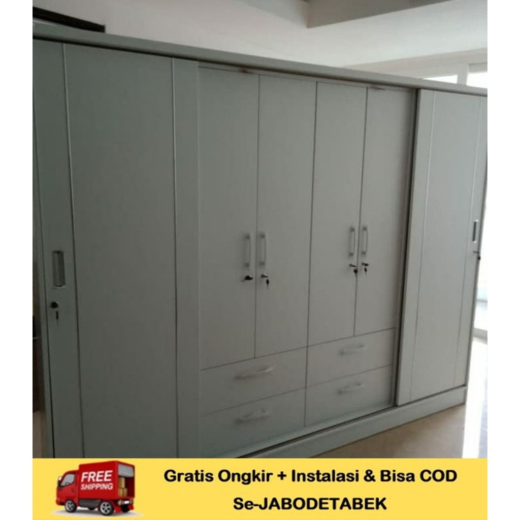 Lemari Pakaian 6 Pintu Sliding Ukuran Super Jumbo Dan Mewah | Shopee  Indonesia