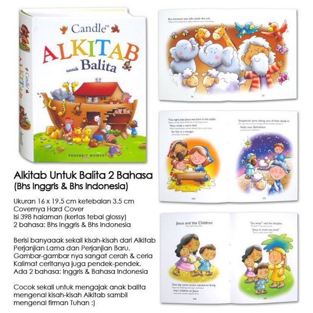 Alkitab candle anak balita bayi 2 bahasa inggris indonesia buku edukasi  baby toddler bible study ORI | Shopee Indonesia