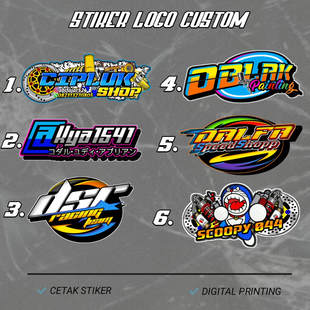 Kalian bisa membuat nomor racing team yang unik dan keren. Stiker Logo Racing Custom Shopee Indonesia
