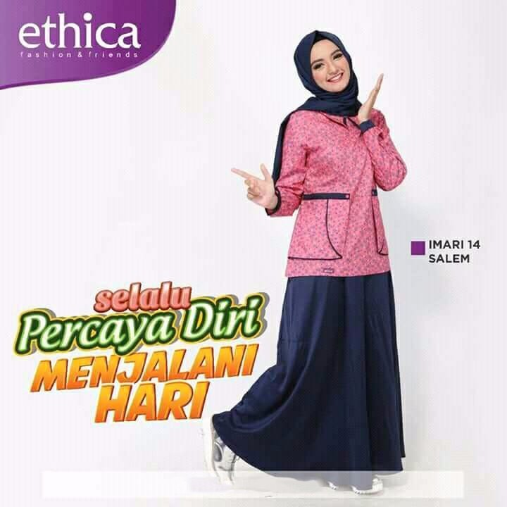 Ethica Imari 02 Baju Gamis Wanita Warna Salem Tangan Panjang