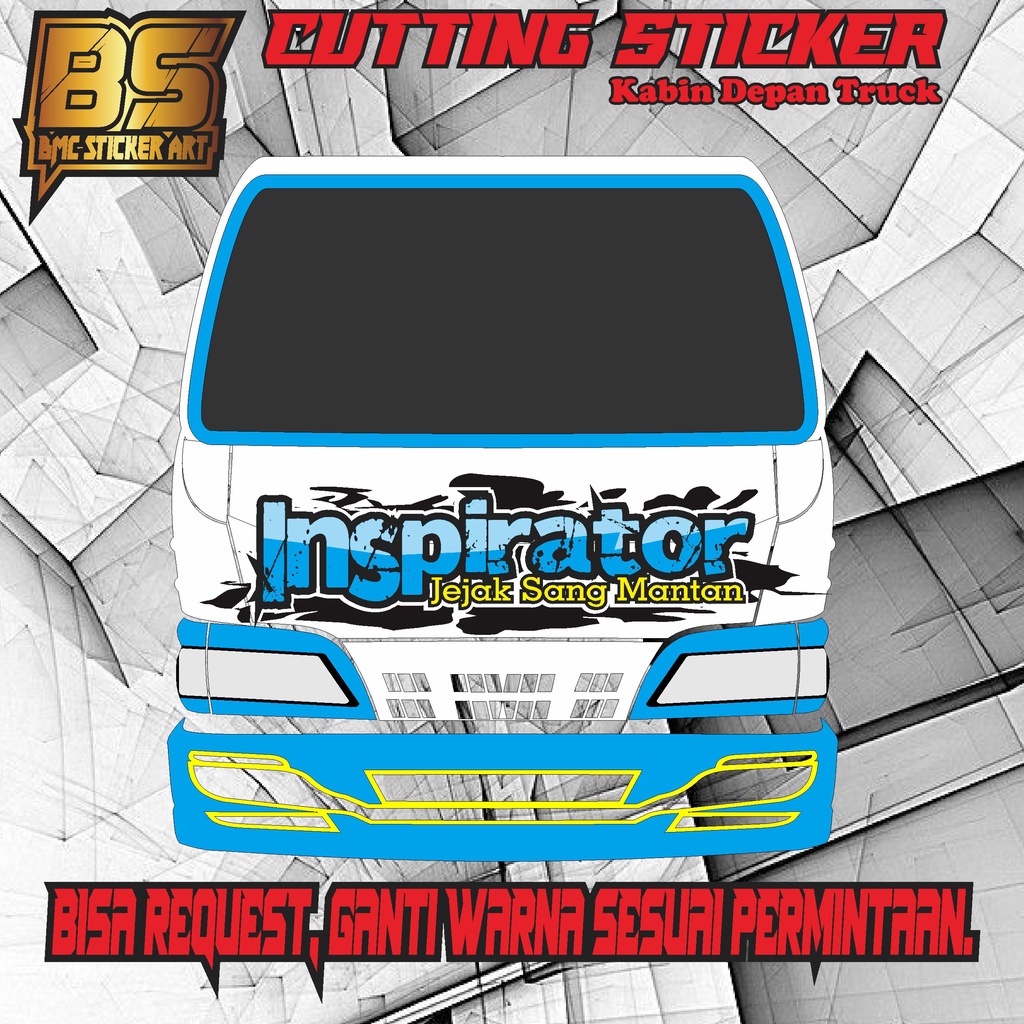 Jual cutting stiker kabin bagian depan truck custom bebas keren