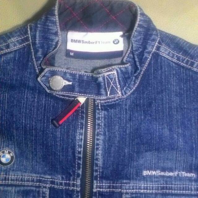 Bikers Jacket Bmw Sauber F1 Team Original Jaket Jeans Denim Wanita Unisex Pria Male Female