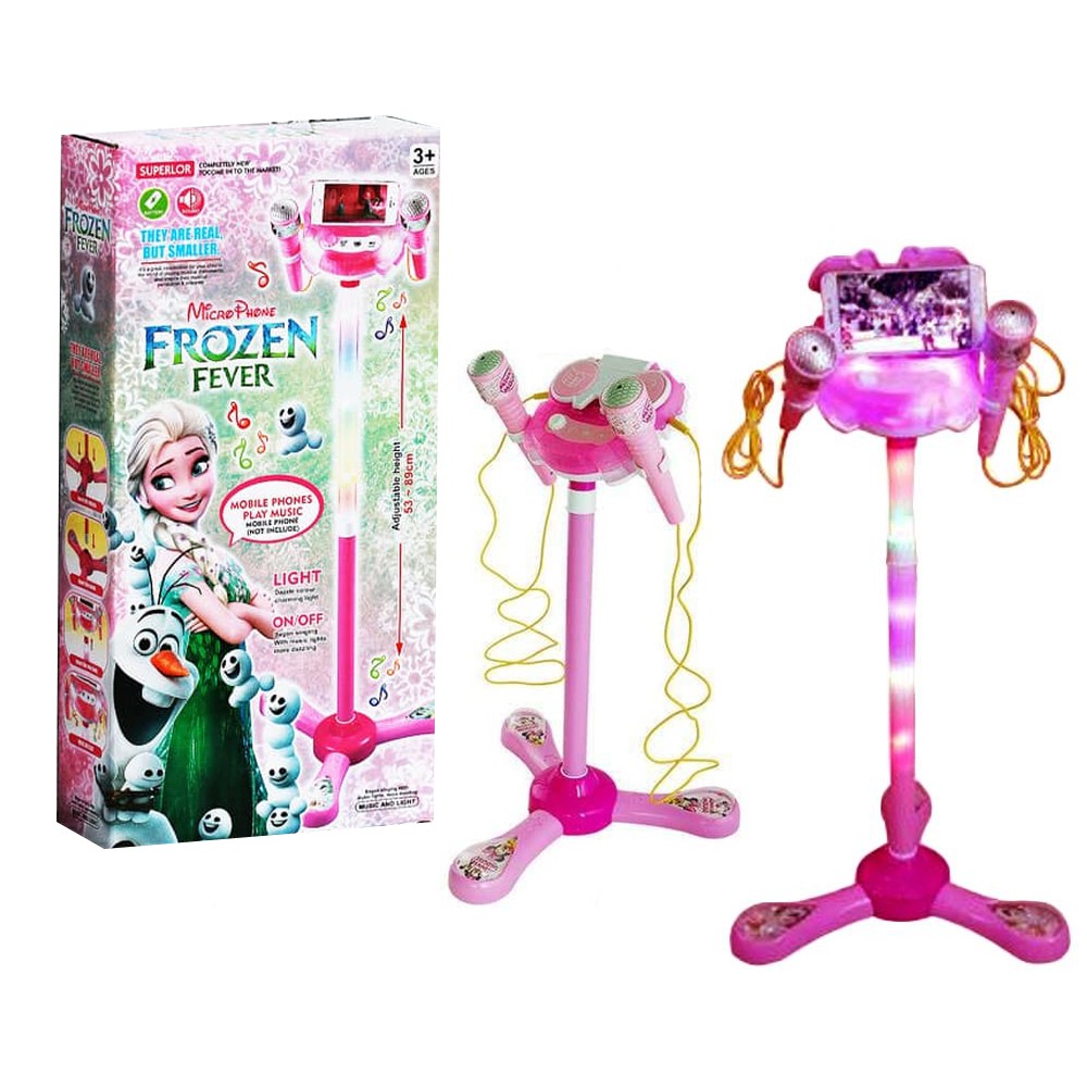 Tomindo Double Microphone PINK Frozen mainan mikrofon