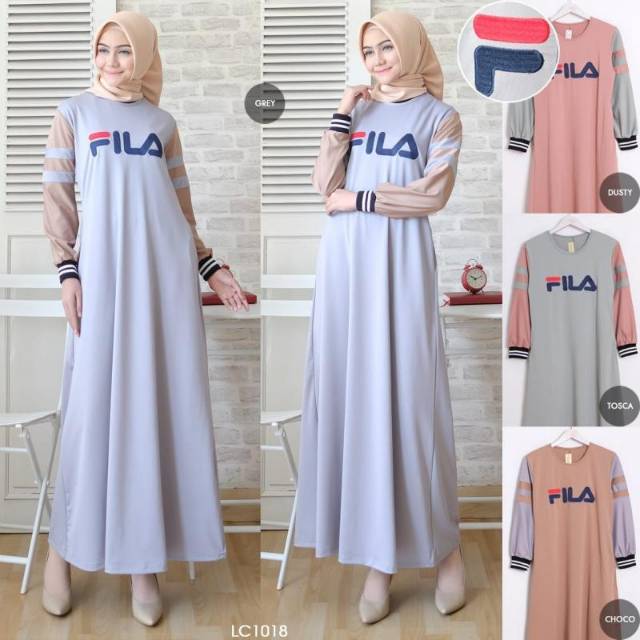 Gamis Cantik Rib Fila Fit To Xl Baju Gamis Pakaian Wanita Realpict