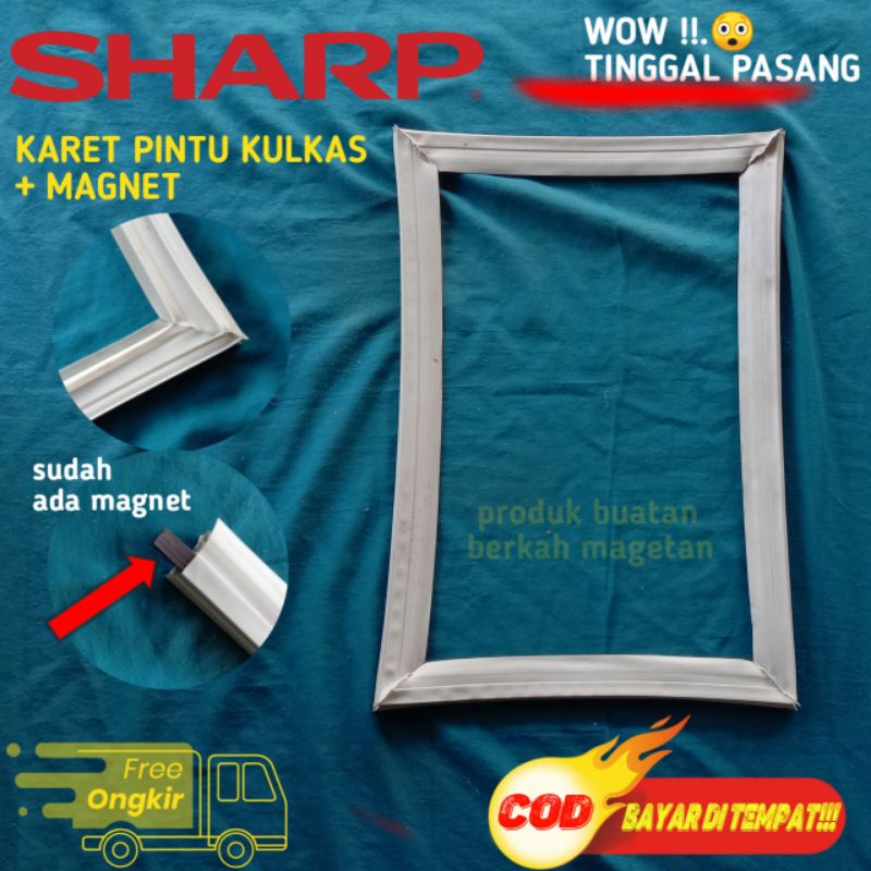 KARET PINTU KULKAS SHARP 1 PINTU &amp; 2 PINTU TINGGAL PASANG GAK PAKE SUAAH |  Shopee Indonesia